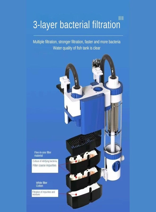 VAYINATO Sun-Sun Large Flow Hang-On Back Aquarium Filter Silent External Bio Power Filter For Freshwater & Planted Fish Tanks | Multi-Stage Filtration System (YBF 500 | 6W | 500L/Hr) - Image 4